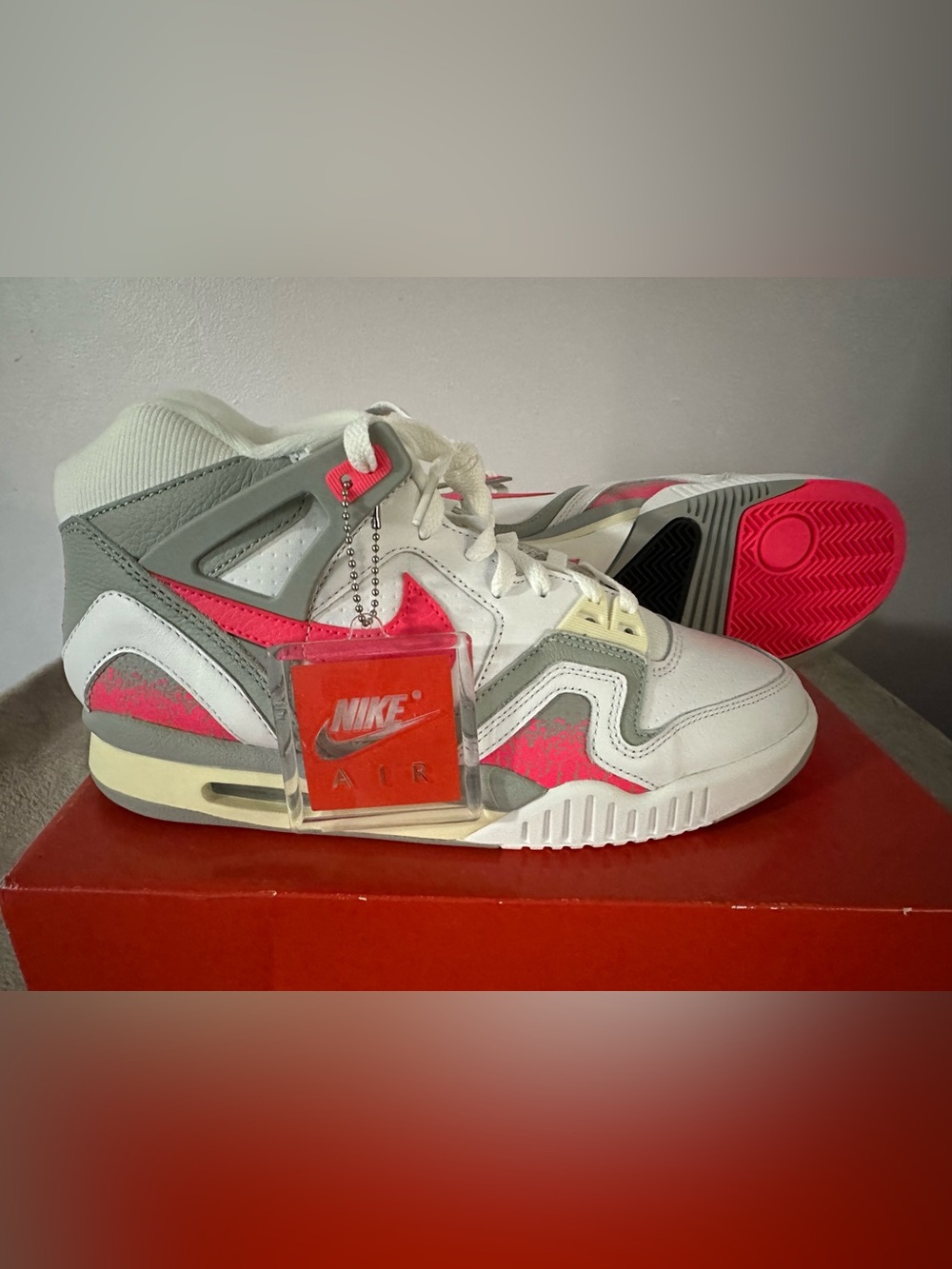 Nike Kids White, Gray & Pink High-Top Sneakers